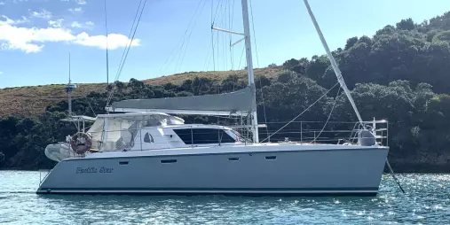 The Pacific Star yacht sailing across open waters on a scenic maritime journey